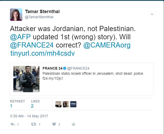 France 24 tweet Pal Jerusalem.JPG