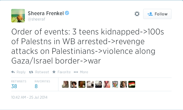 Sheera Frenkel Tweet July 25 2014.jpg
