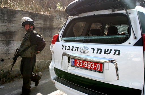 Silwan police car smashed.jpg