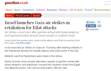 Israel launches Gaza air strikes in retaliation for Eilat attacks World news guardian.co.uk.jpg