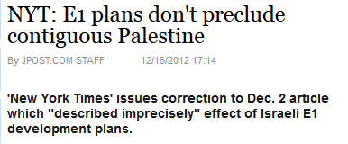 JPost NYT correction e1.jpg