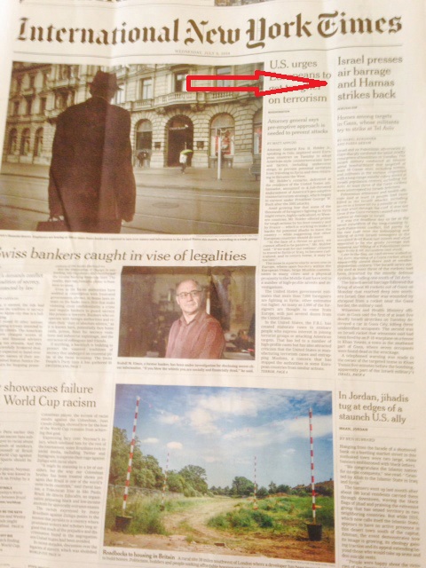 nyt front page Israel presses.jpg